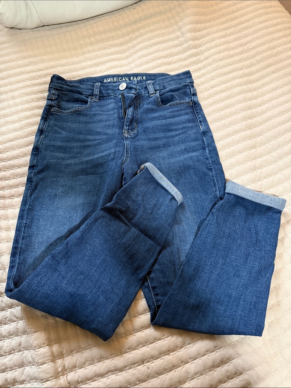 American Eagle Outfitters Skinny Jeans in Dark Blue Denim